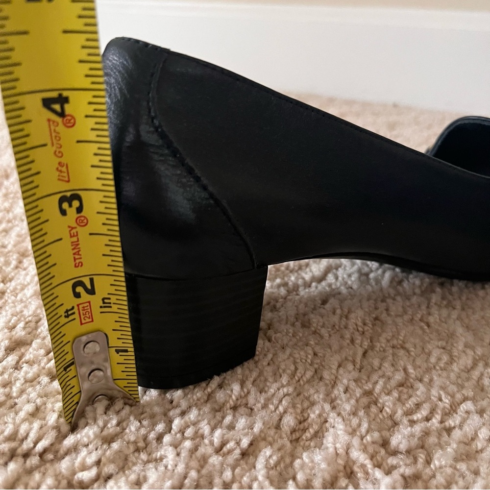 Punt Roma Heeled Loafers Size 41 Leather Navy Blue Preppy Classic Academia NWOB - Picture 9 of 10